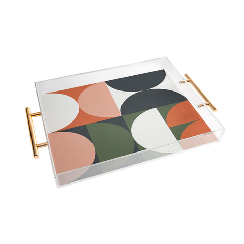 The Old Art Studio Mid Century Geometric 15 Acrylic Tray