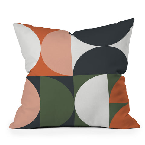 The Old Art Studio Mid Century Geometric 15 Outdoor Throw Pillow