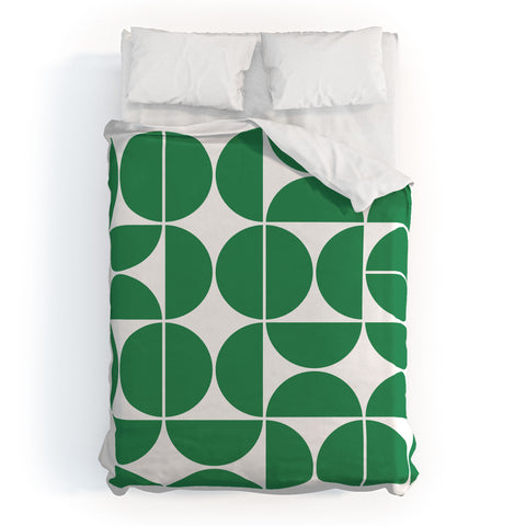 The Old Art Studio Mid Century Modern 04 Green Duvet Cover