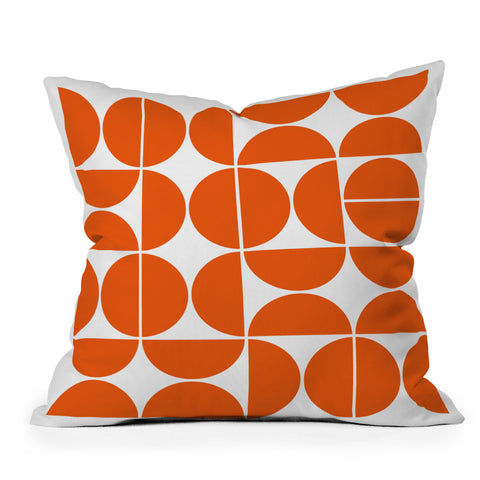 The Old Art Studio Mid Century Modern 04 Orange Outdoor Throw Pillow