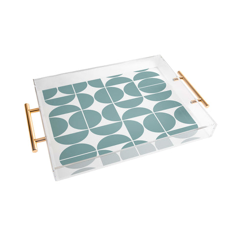 The Old Art Studio Mid Century Modern Geometric 04 Glass Blue Acrylic Tray