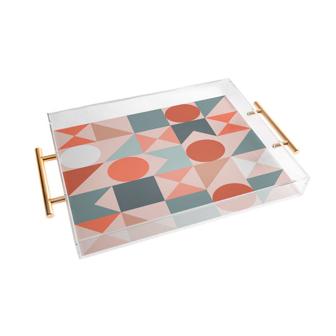 The Old Art Studio Mid Century Modern Geometric 06 Acrylic Tray