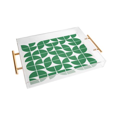 The Old Art Studio Mid Century Modern Geometric 20 Green Acrylic Tray