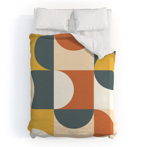 The Old Art Studio Mid Century Modern Geometric 23 Duvet Cover