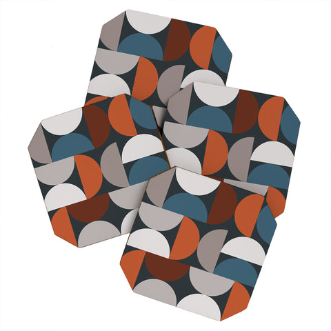 The Old Art Studio Mid Century Modern Geometric 24 Coaster Set