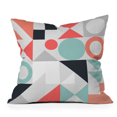 The Old Art Studio Modern Geometric 28 Outdoor Throw Pillow
