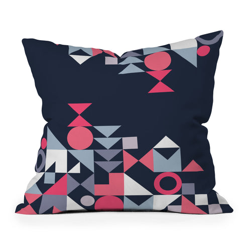 The Old Art Studio Modern Geometric 32 Outdoor Throw Pillow