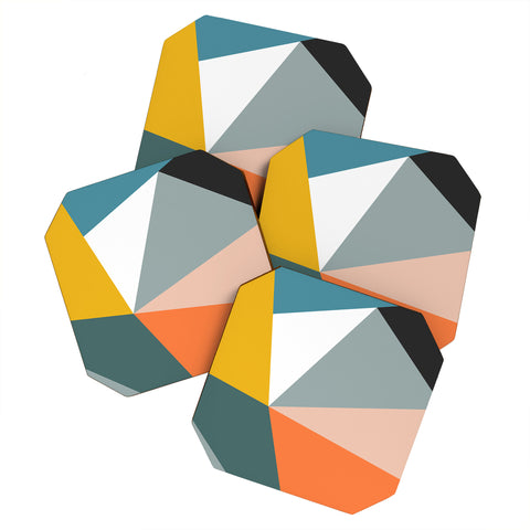 The Old Art Studio Modern Geometric 33 Coaster Set