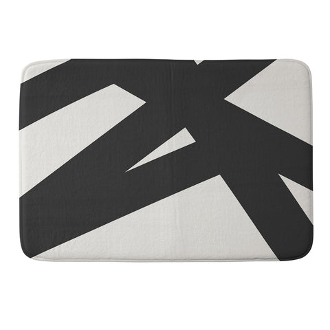 The Old Art Studio Neutral Abstract 1B Memory Foam Bath Mat