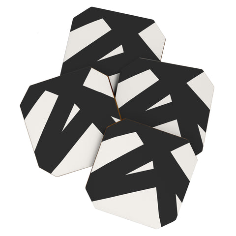 The Old Art Studio Neutral Abstract 1B Coaster Set