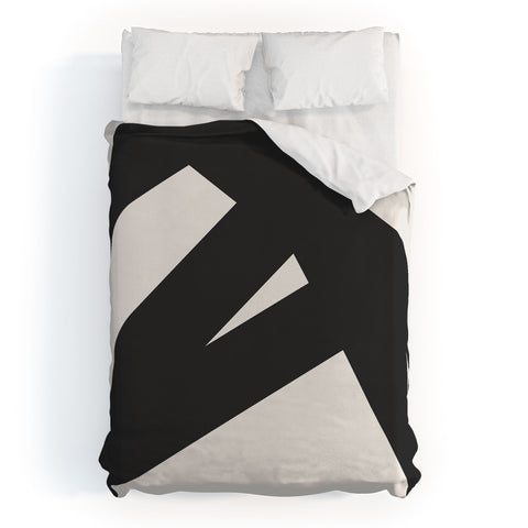 The Old Art Studio Neutral Abstract 1B Duvet Cover