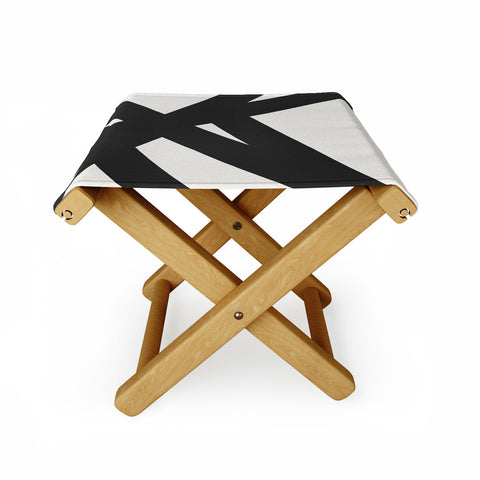 The Old Art Studio Neutral Abstract 1B Folding Stool