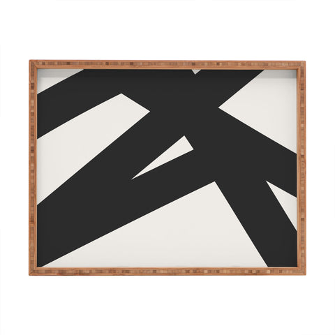 The Old Art Studio Neutral Abstract 1B Rectangular Tray