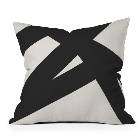 The Old Art Studio Neutral Abstract 1B Throw Pillow