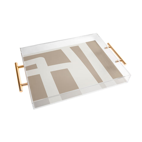 The Old Art Studio Neutral Abstract 5B Acrylic Tray