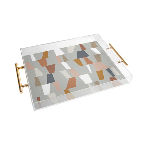The Old Art Studio Neutral Geometric 01 Acrylic Tray