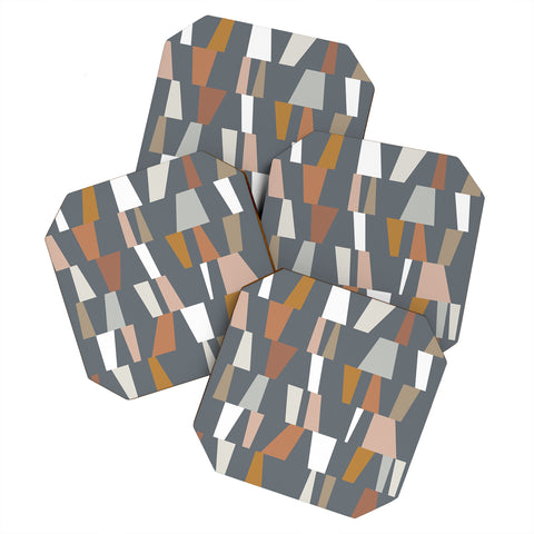 The Old Art Studio Neutral Geometric 02 Coaster Set