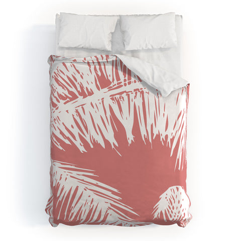 The Old Art Studio Pink Palm Duvet Cover