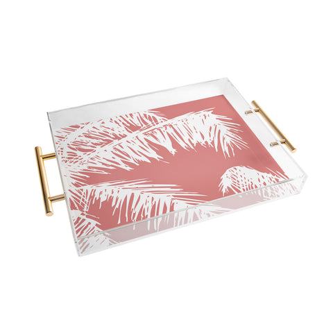 The Old Art Studio Pink Palm Acrylic Tray