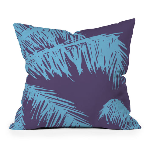 The Old Art Studio Ultra Violet Palm Outdoor Throw Pillow