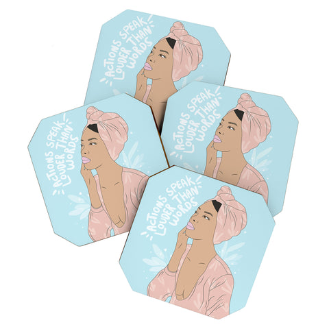 The Optimist Actions Speaks Louder Than Words Coaster Set