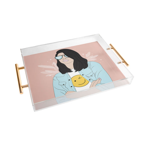 The Optimist Be a Voice Dont Be An Echo Acrylic Tray