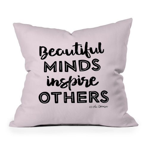The Optimist Beautiful Minds Inspire Others Outdoor Throw Pillow
