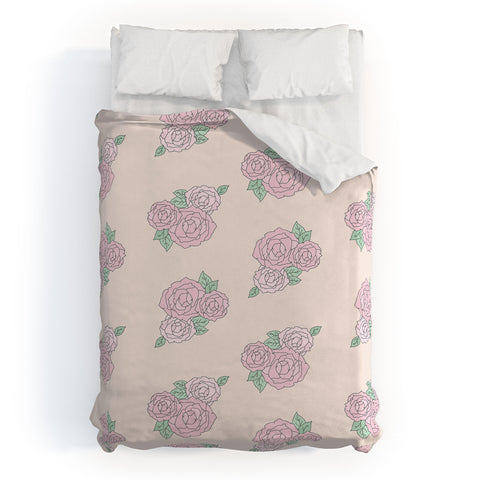 The Optimist Bed Of Roses in Pink Duvet Cover