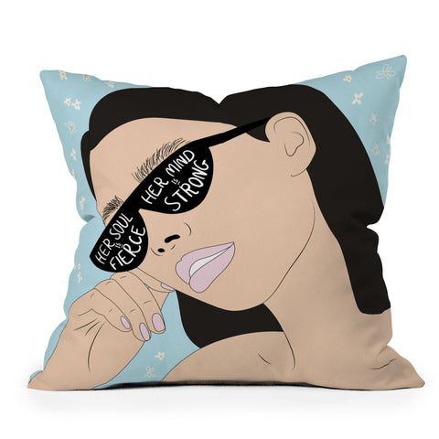 The Optimist Fierce Brave And Strong Outdoor Throw Pillow