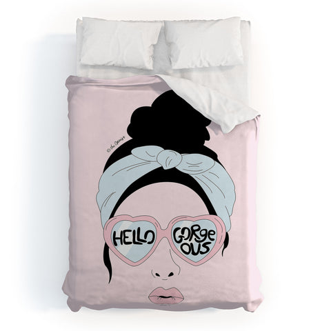 The Optimist Hello Gorgeous in Pink Duvet Cover