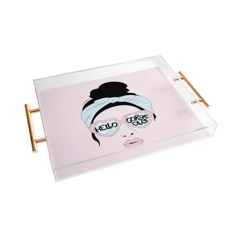 The Optimist Hello Gorgeous in Pink Acrylic Tray