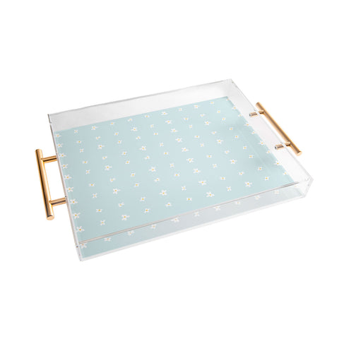 The Optimist Light Blue Daisies Acrylic Tray
