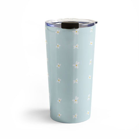 The Optimist Light Blue Daisies Travel Mug
