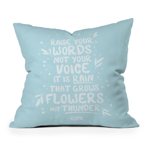 The Optimist Raise Your Words Outdoor Throw Pillow