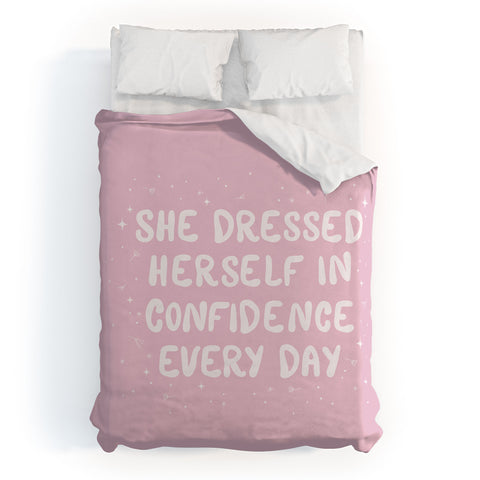 The Optimist She Dressed Herself In Confidence Duvet Cover