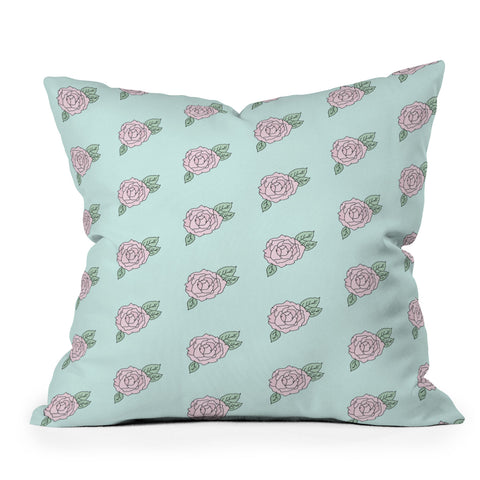 The Optimist The Rose Garden Outdoor Throw Pillow