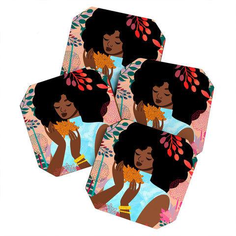 The Pairabirds Chrysanthemums in November Coaster Set