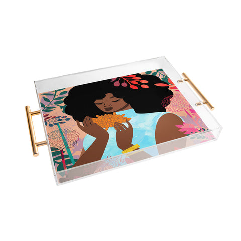 The Pairabirds Chrysanthemums in November Acrylic Tray