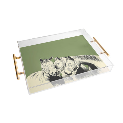 The Red Wolf Horses Acrylic Tray