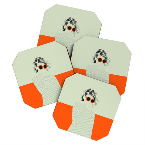 The Red Wolf Woman Color 10 Coaster Set