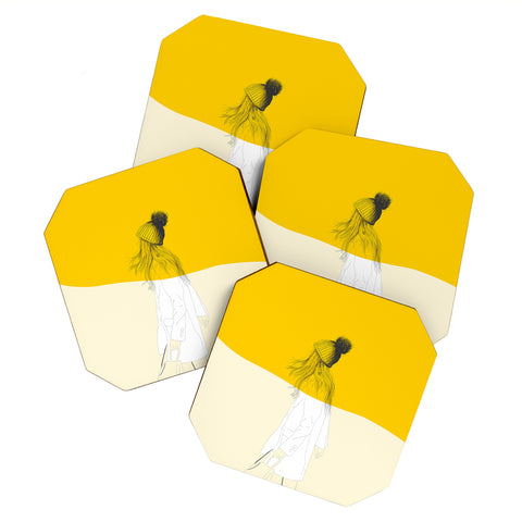 The Red Wolf Woman Color 7 Coaster Set