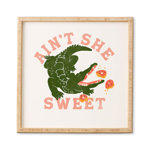 The Whiskey Ginger Aint She Sweet Cute Alligator Framed Wall Art