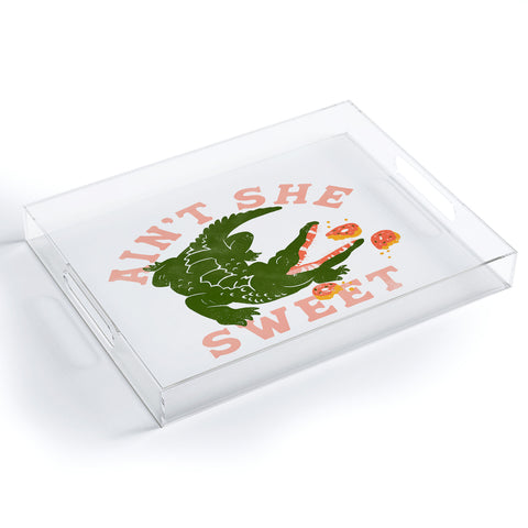 The Whiskey Ginger Aint She Sweet Cute Alligator Acrylic Tray