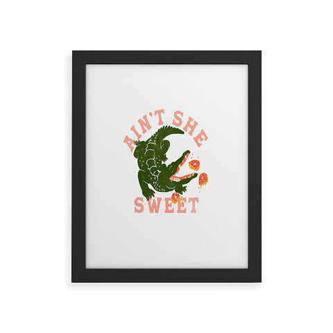 The Whiskey Ginger Aint She Sweet Cute Alligator Framed Art Print