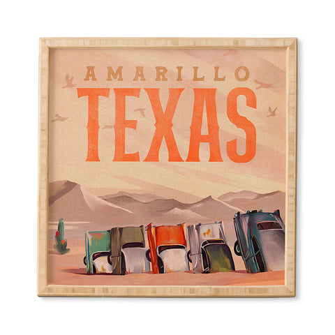 The Whiskey Ginger Amarillo Texas Vintage Travel Framed Wall Art