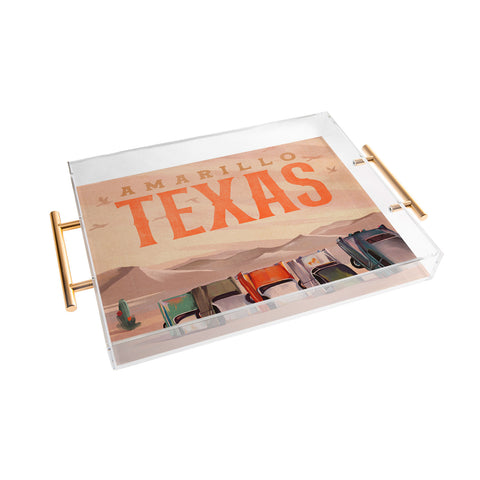 The Whiskey Ginger Amarillo Texas Vintage Travel Acrylic Tray