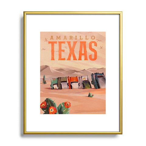 The Whiskey Ginger Amarillo Texas Vintage Travel Metal Framed Art Print