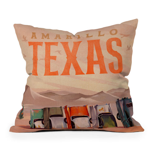The Whiskey Ginger Amarillo Texas Vintage Travel Throw Pillow