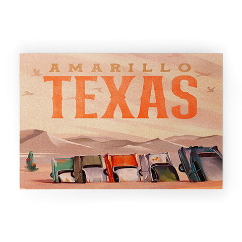 The Whiskey Ginger Amarillo Texas Vintage Travel Welcome Mat