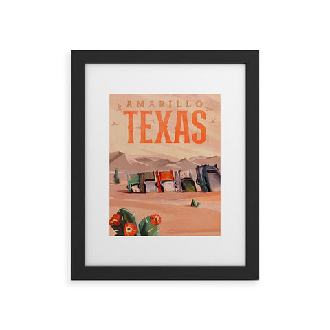 The Whiskey Ginger Amarillo Texas Vintage Travel Framed Art Print